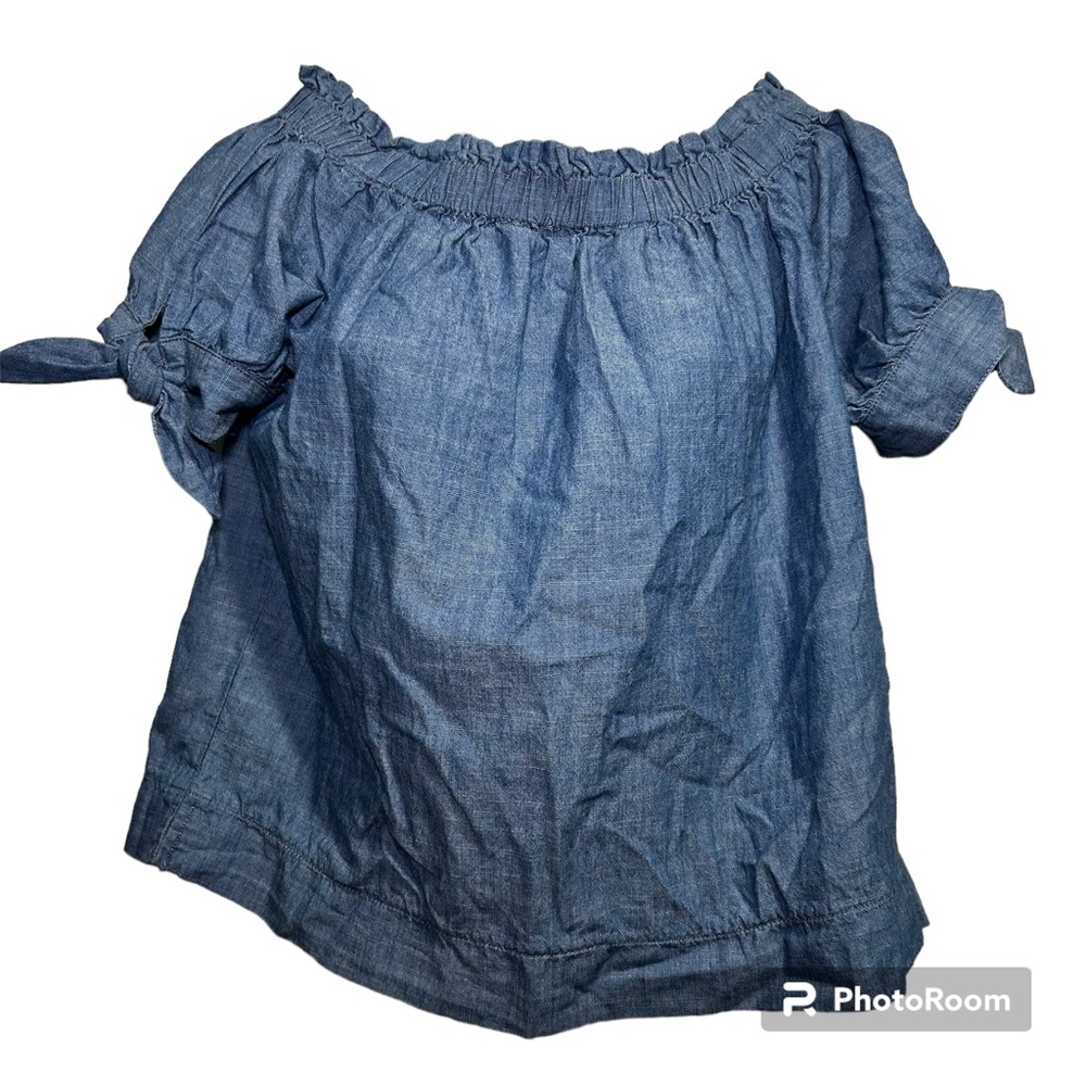 J. Crew Chambray Off the Shoulder Top Size 8